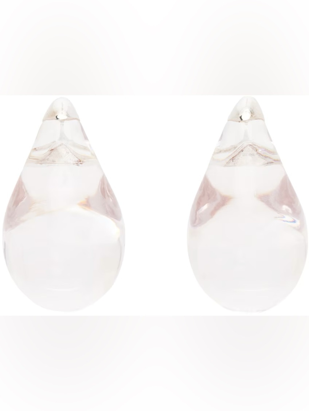 BOTTEGA VENETA Transparent Drop Earrings Resin Sterling Silver New With Tags💧